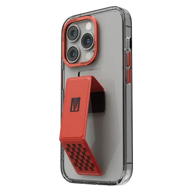 Levelo For iPhone 14 Pro Max Morphix Gripstand PU Leather Case - Red, Mobile Phone Cases, Levelo, Telephone Market - telephone-market.com
