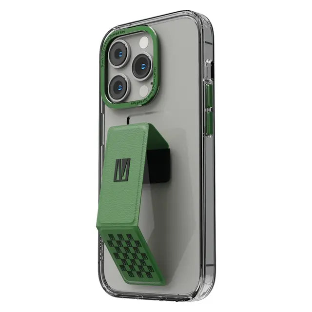 Levelo For iPhone 14 Pro Max Morphix Gripstand PU Leather Case - Green, Mobile Phone Cases, Levelo, Telephone Market - telephone-market.com