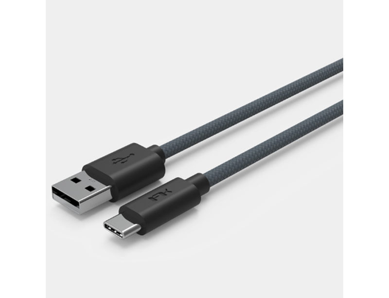 Feeltek USB-C to USB-A Cable 200 cm - Braid - Black, Storage & Data Transfer Cables, Feeltek, Telephone Market - telephone-market.com
