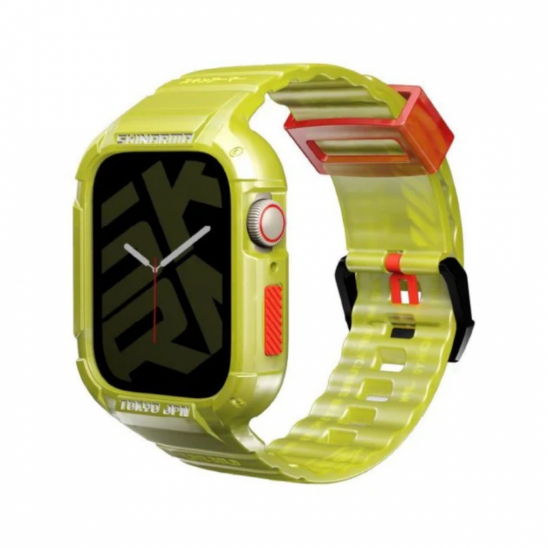 Skinarma Saido 2 in 1 Strap For Apple Watch With Case 45/44MM - Yellow, Apple Watch Strap, Skinarma, Telephone Market - telephone-market.com