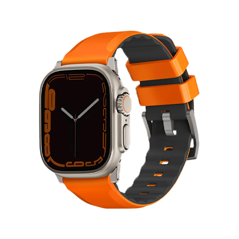 Uniq For Apple Watch 49/45/44/42mm Linus Airosoft Silicone Strap - Volt Orange, Apple Watch Strap, UNIQ, Telephone Market - telephone-market.com