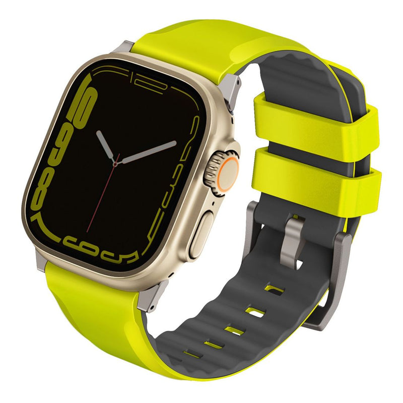 Uniq For Apple Watch 49/45/44/42mm Linus Airosoft Silicone Strap - Lime Green, Apple Watch Strap, UNIQ, Telephone Market - telephone-market.com