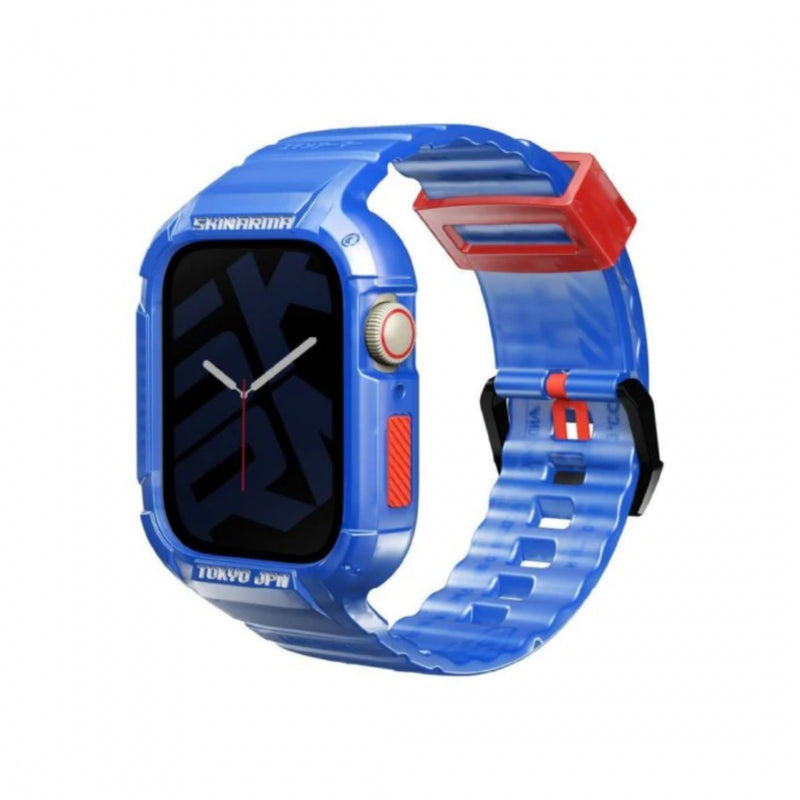 Skinarma Saido 2 in 1 Strap For Apple Watch With Case 45/44MM - Blue, Apple Watch Strap, Skinarma, Telephone Market - telephone-market.com