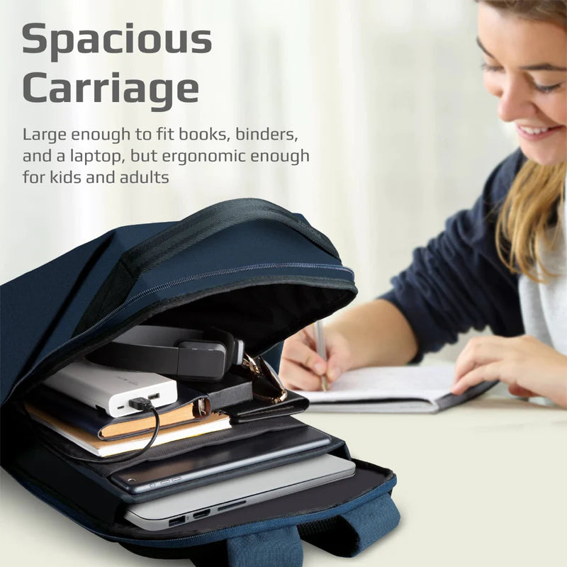 Promate Lightweight Backpack 15.6"inch EcoPakt™ - Blue - Telephone Market
