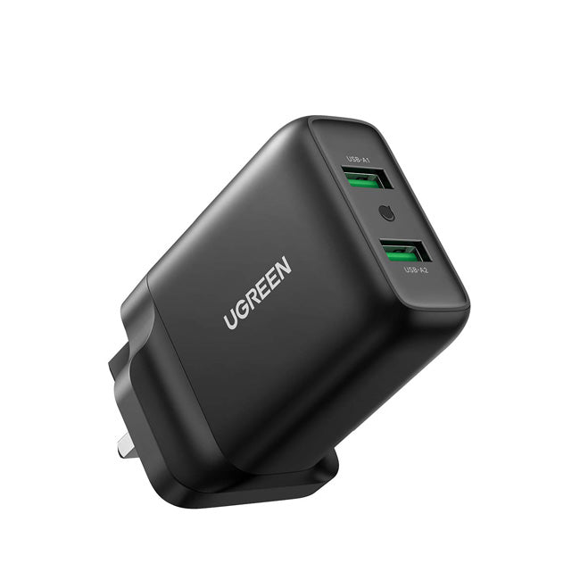 Ugreen Wall Charger QC 3.0 Dual USB 36W, Power Adapters & Chargers, UGREEN, Telephone Market - telephone-market.com