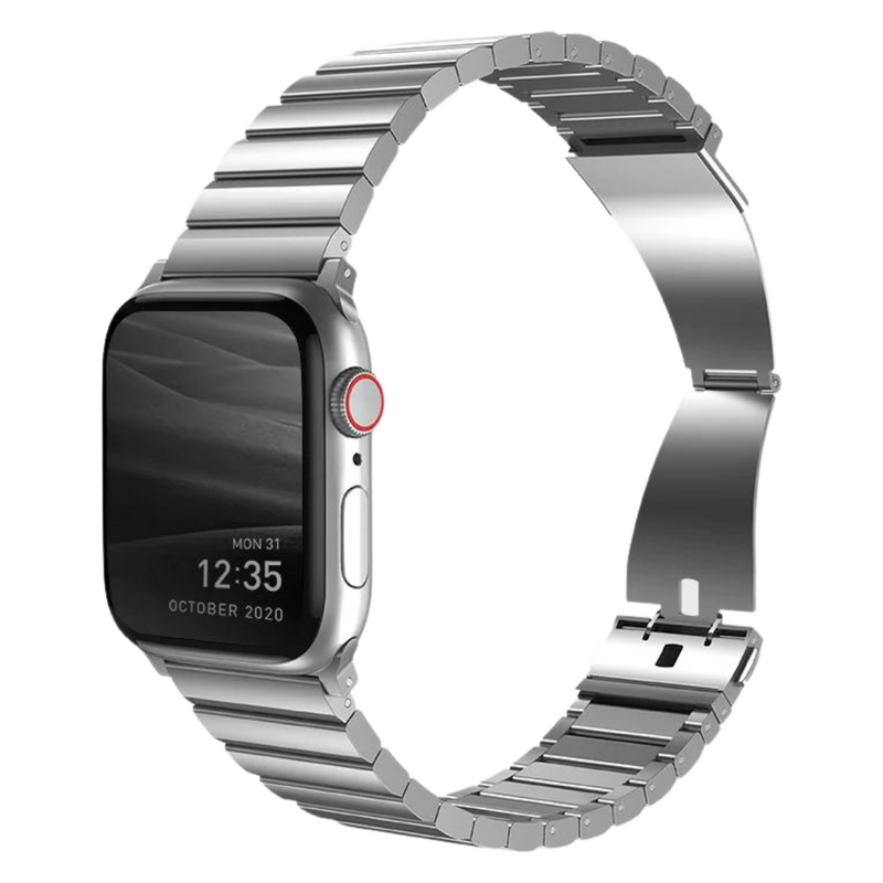 Uniq for Apple Watch 45 / 44  / 42mm Strova Stainless Steel Band  - Silver, Apple Watch Strap, UNIQ, Telephone Market - telephone-market.com