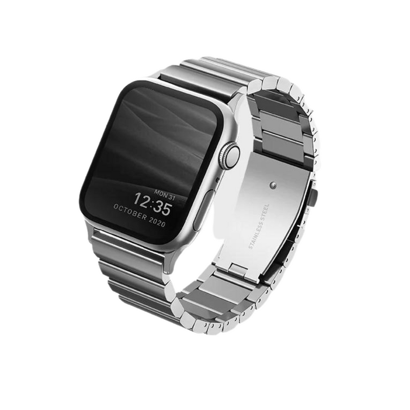 Uniq for Apple Watch 45 / 44  / 42mm Strova Stainless Steel Band  - Silver, Apple Watch Strap, UNIQ, Telephone Market - telephone-market.com