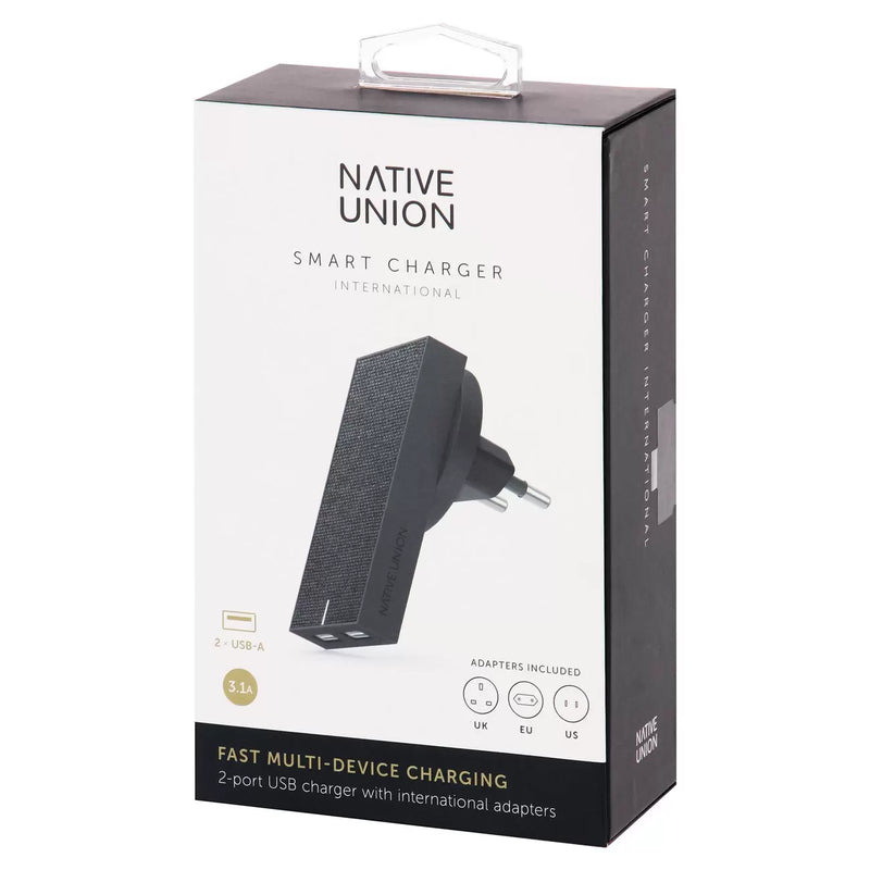 Native Union Wall Charger  2-Port  with  Adapters for Europe, UK, US - Telephone Market