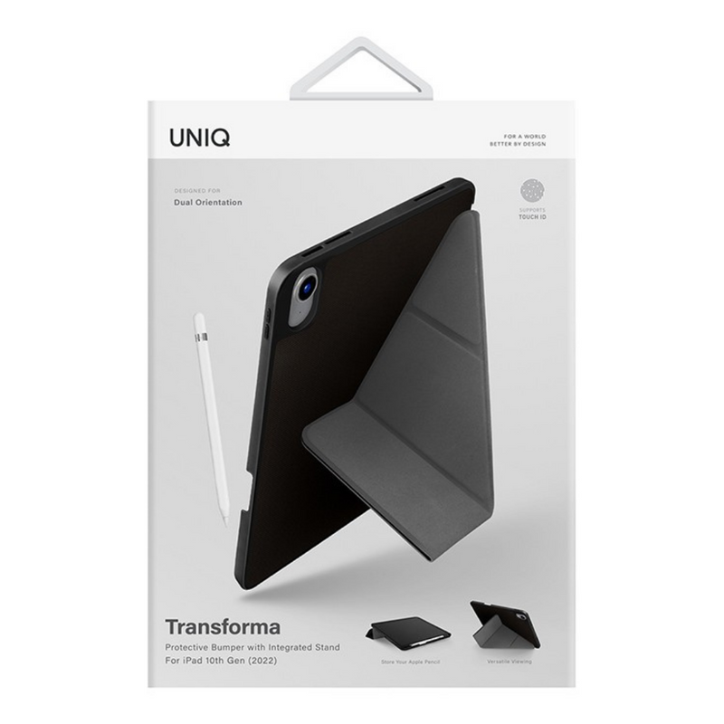 Uniq for iPad 10TH GEN 2022 Transforma Case - Ebony Black, Pad cases, UNIQ, Telephone Market - telephone-market.com
