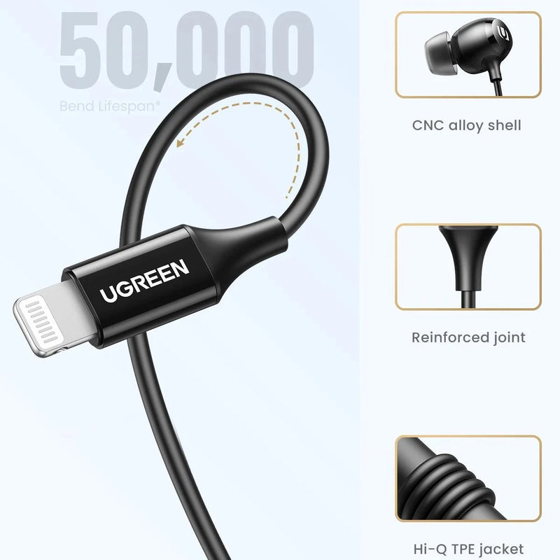 Ugreen In Ear Earphone With Lightning Connector - Telephone Market