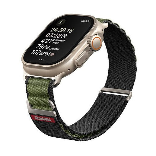 SkinArma For Apple Watch 49mm Kobu Nylon Strap - Olive, Smart Watch Band, Skinarma, Telephone Market - telephone-market.com