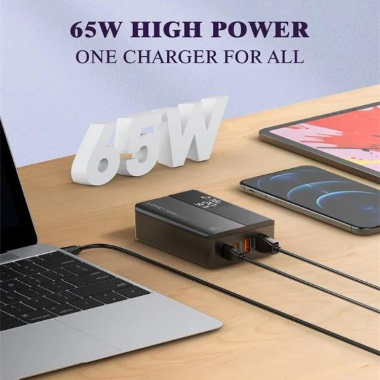 Ldnio Desktop Fast Charger 65W Max 4-Port PD+QC3.0 Charging Station, Power Adapters & Chargers, LDNIO, Telephone Market - telephone-market.com