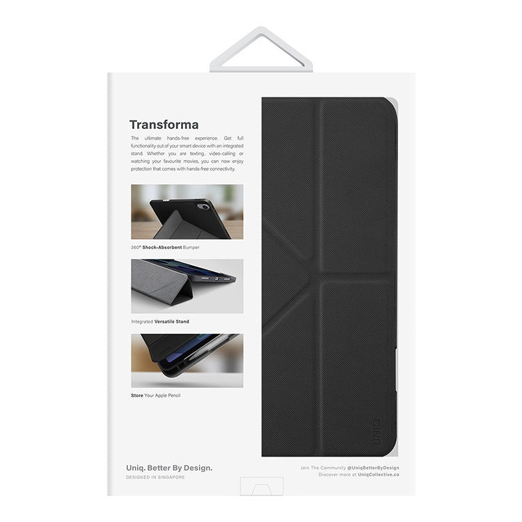 Uniq for iPad 10TH GEN 2022 Transforma Case - Ebony Black, Pad cases, UNIQ, Telephone Market - telephone-market.com