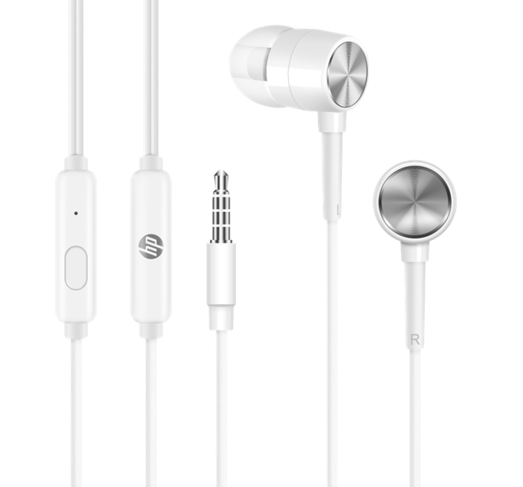 HP In-Ear Wired Earphone with Mic 3.5mm Audio Jack DHH-1111 - White, Video Game Console Accessories, hp, Telephone Market - telephone-market.com