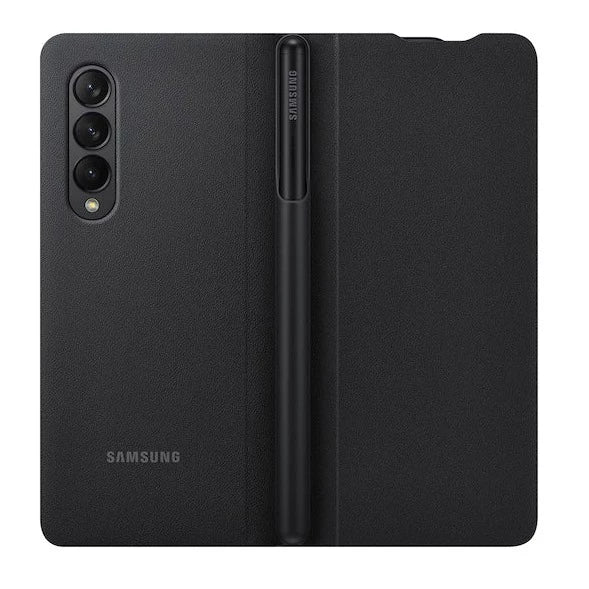 Samsung For Galaxy Z Fold 3 Flip Cover with Pen - Black - Telephone Market