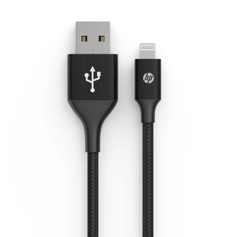 HP PowerLine USB-A To Lightning Cable 2m - Black, Storage & Data Transfer Cables, hp, Telephone Market - telephone-market.com