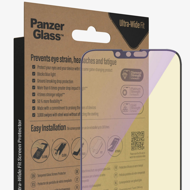 PanzerGlass For iPhone 14 Plus / 13 Pro Max UWF Glass Screen With Applicator - Anti-blue light - Telephone Market
