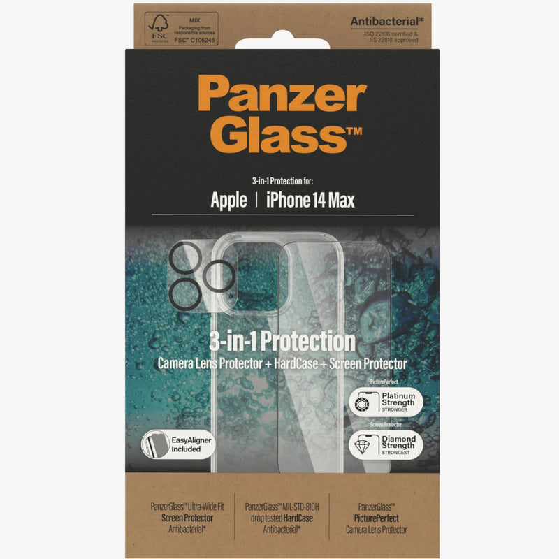 PanzerGlass For iPhone 14 Plus Bundle Camera Lens Protector - HardCase - Screen Protector Clear - Telephone Market