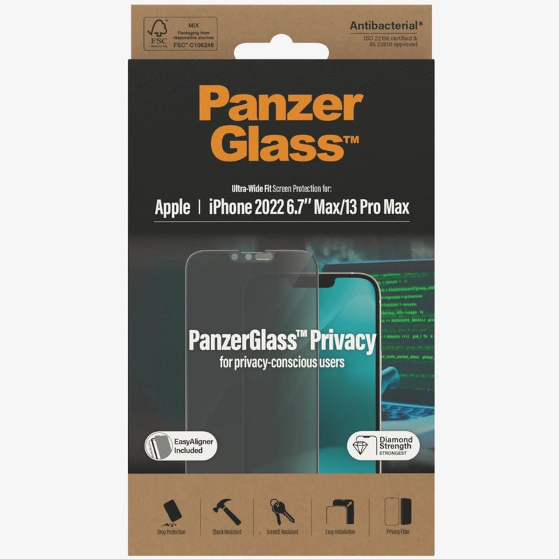 PanzerGlass For iPhone 14 Plus / 13 Pro Max UWF Glass Screen With Applicator - Privacy - Telephone Market