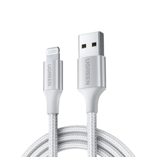 Ugreen PowerLine USB-A To Lightning Braided 1m - Silver, Storage & Data Transfer Cables, UGREEN, Telephone Market - telephone-market.com