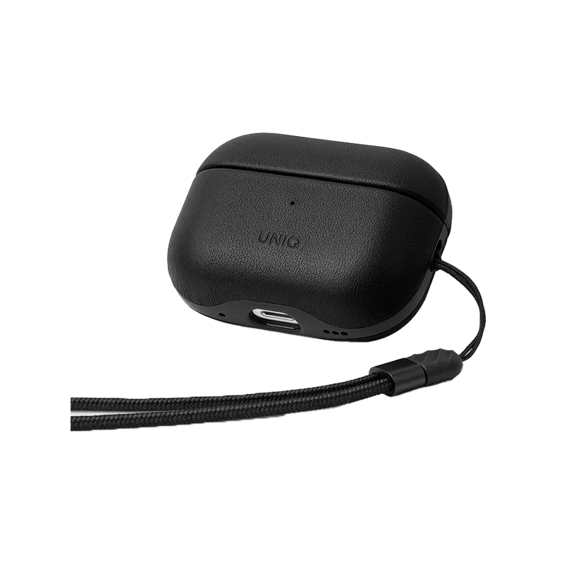 Uniq for Airpods Pro 2 Terra Genuine Leather Snap Case - Dallas Black, Headphone & Headset Accessories, UNIQ, Telephone Market - telephone-market.com