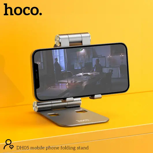 Hoco Desktop Holder Aluminum Alloy Folding - Silver - Telephone Market
