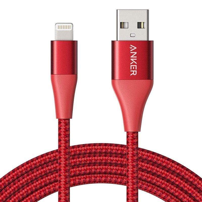 Anker PowerLine+ II USB-A to Lightning Cable 1.8m - Red, Storage & Data Transfer Cables, Anker, Telephone Market - telephone-market.com