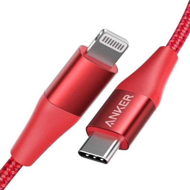 ‌Anker PowerLine + II USB-C to Lightning 0.9m - Red - Telephone Market