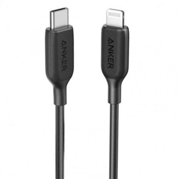 Anker PowerLine USB-C to Lightning 0.9m - Black - Telephone Market