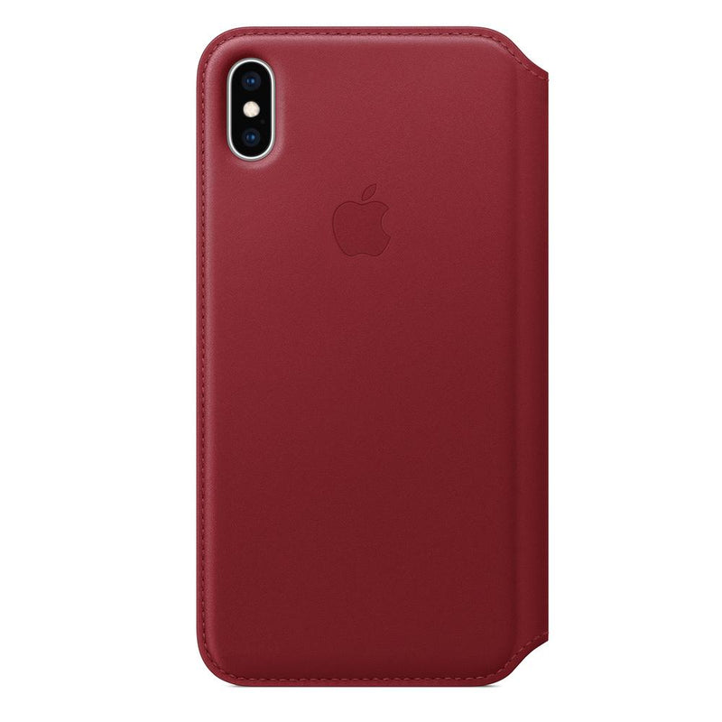 Apple For iPhone Xs Max Folio Leather Case - Red - Telephone Market