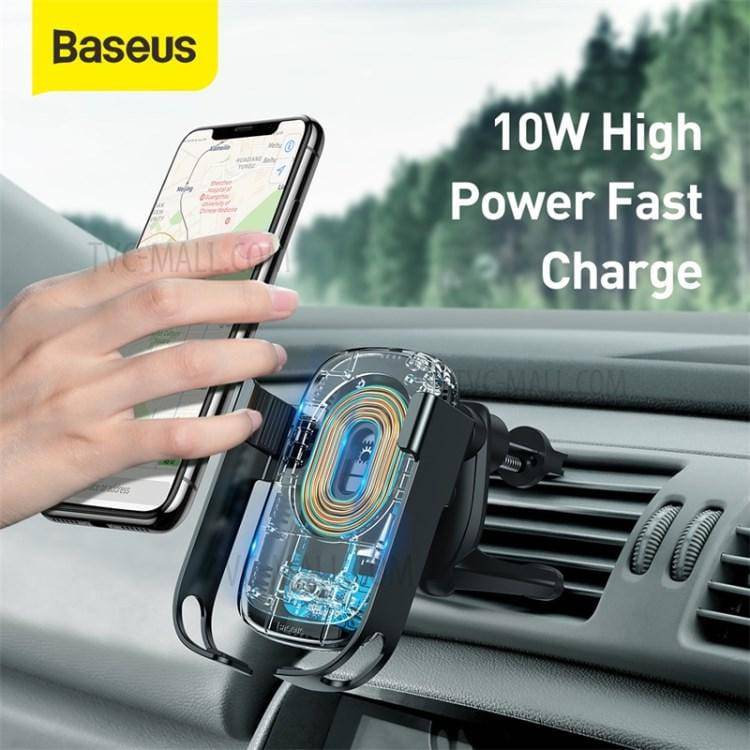 Baseus Car Charger Wireless Electric Holder 10W - Black - Telephone Market