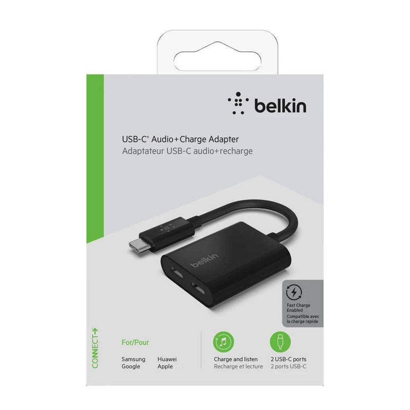 Belkin Adapter Audio + Charge USB-C - Black - Telephone Market