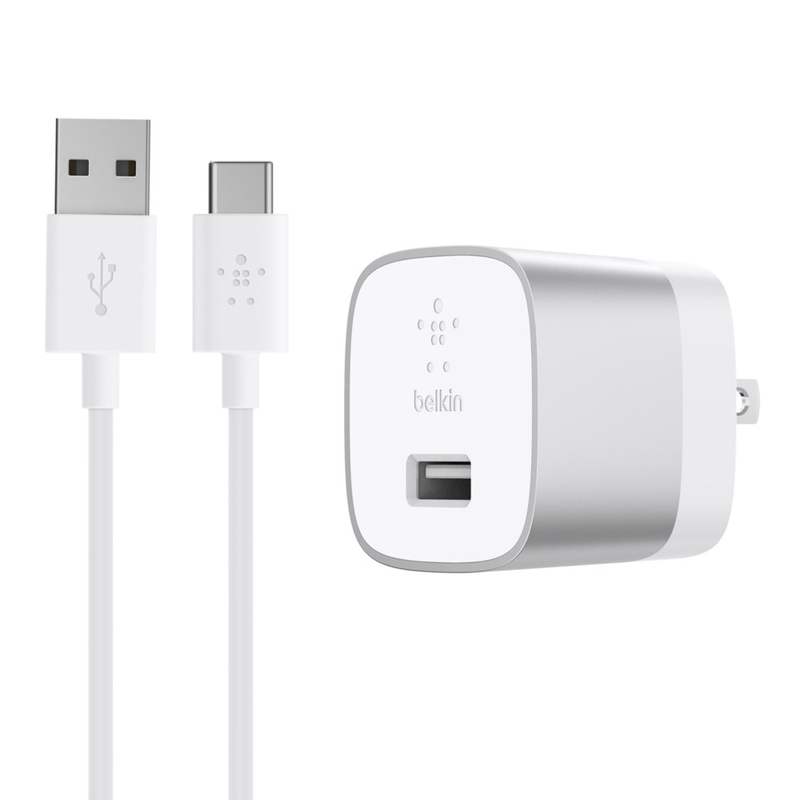 Belkin Wall Charger 18W With USB-A to USB-C Cable - Silver - Telephone Market