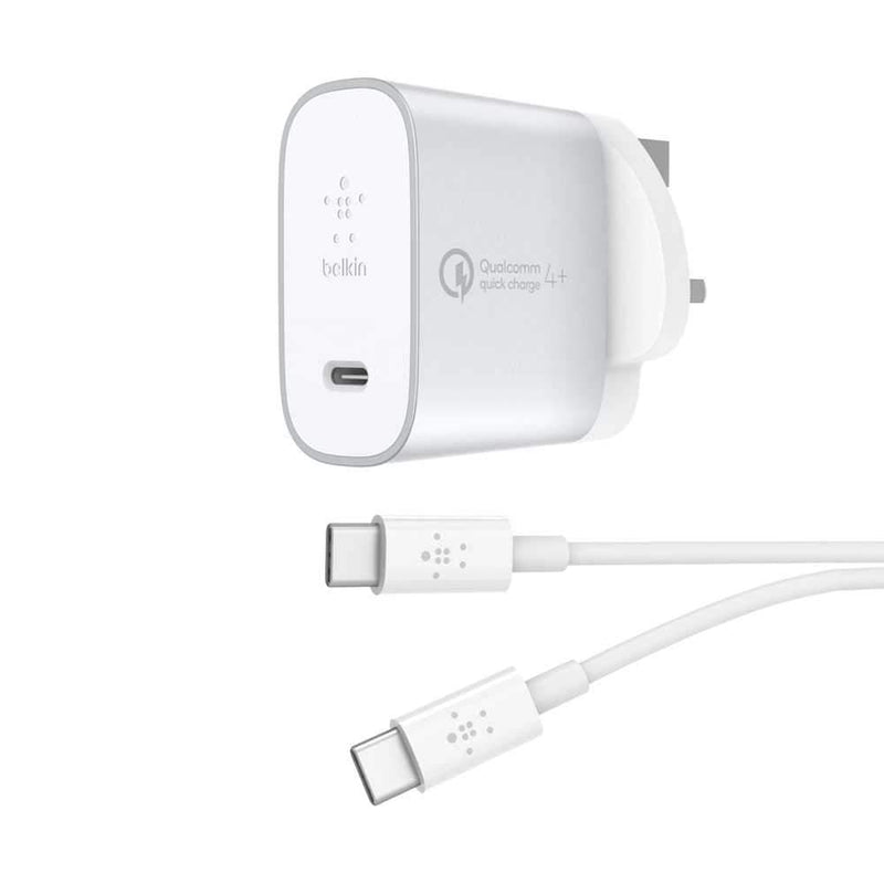 Belkin Wall Charger 27W with USB-C Cable 1.2m - Silver - Telephone Market