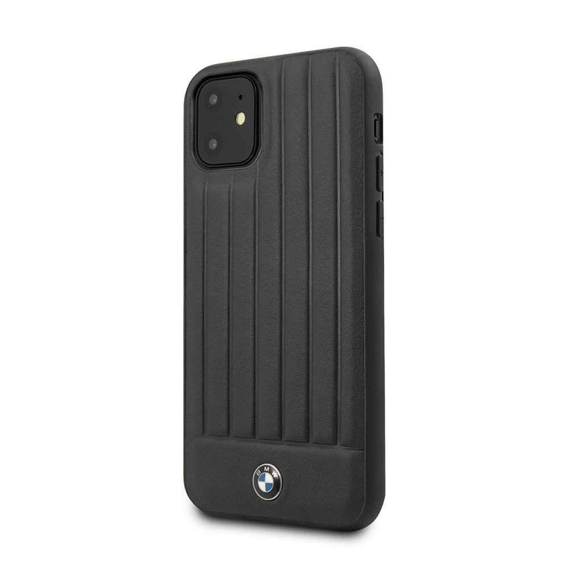BMW For iPhone 11 Leather Hard Lines Case - Black - Telephone Market