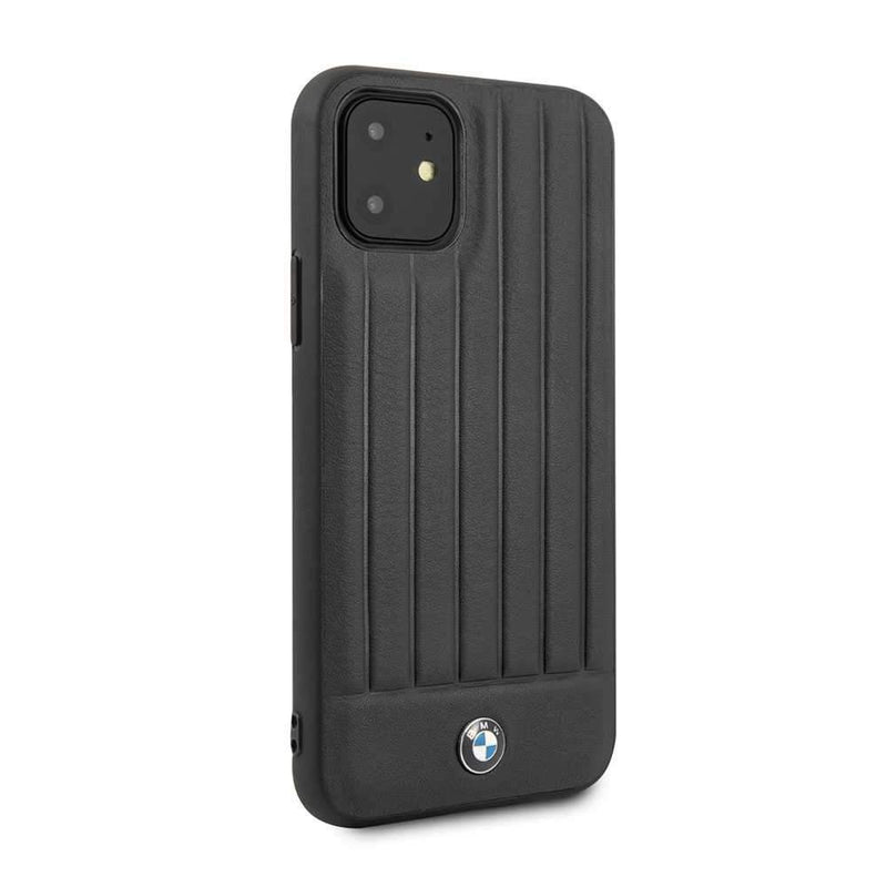 BMW For iPhone 11 Leather Hard Lines Case - Black - Telephone Market