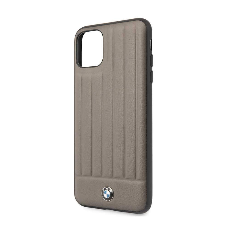 BMW For iPhone 11 Pro Leather Hard Lines Case - Brown - Telephone Market