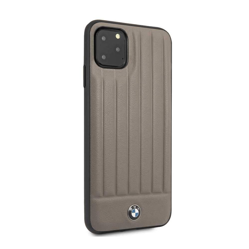 BMW For iPhone 11 Pro Leather Hard Lines Case - Brown - Telephone Market