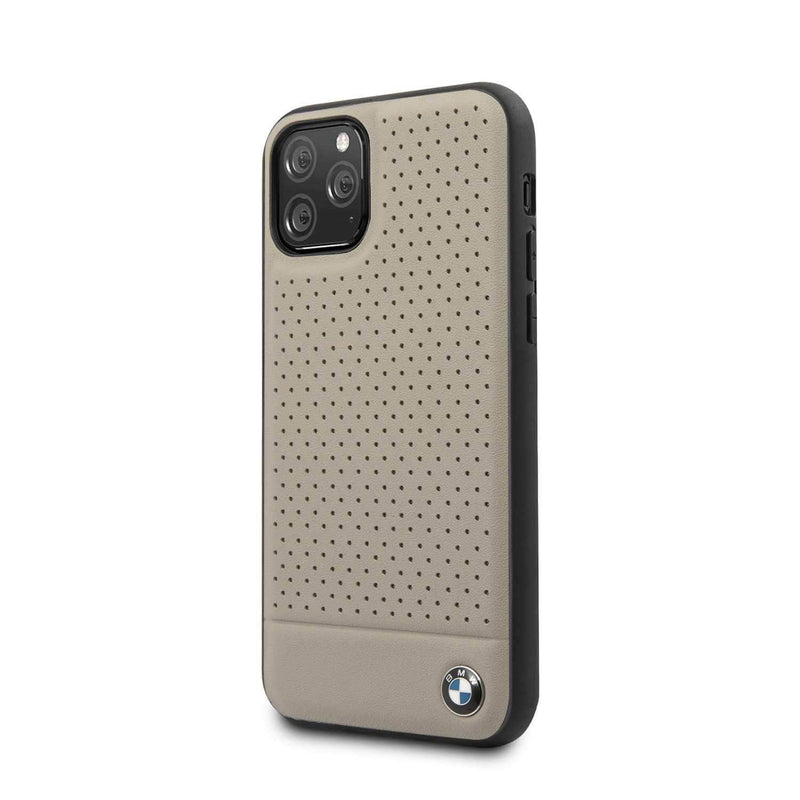 BMW For iPhone 11 Pro Leather Hard Perforated Case - Grey - Telephone Market