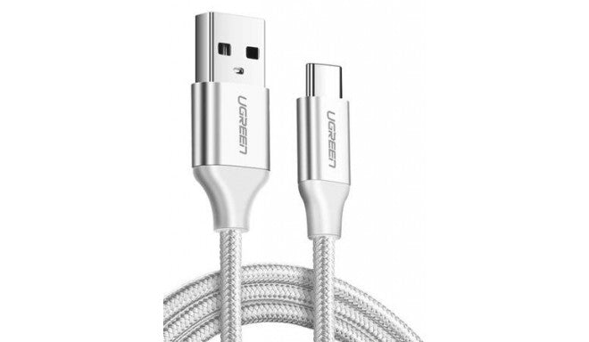 Ugreen Power Line USB-A 2.0 To Tybe-C -Cable Nylon Plating Aluminum Bride - White, Storage & Data Transfer Cables, UGREEN, Telephone Market - telephone-market.com