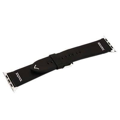 COTEetCI For Apple Watch 44/45mm Leather Watch Band - Black - Telephone Market