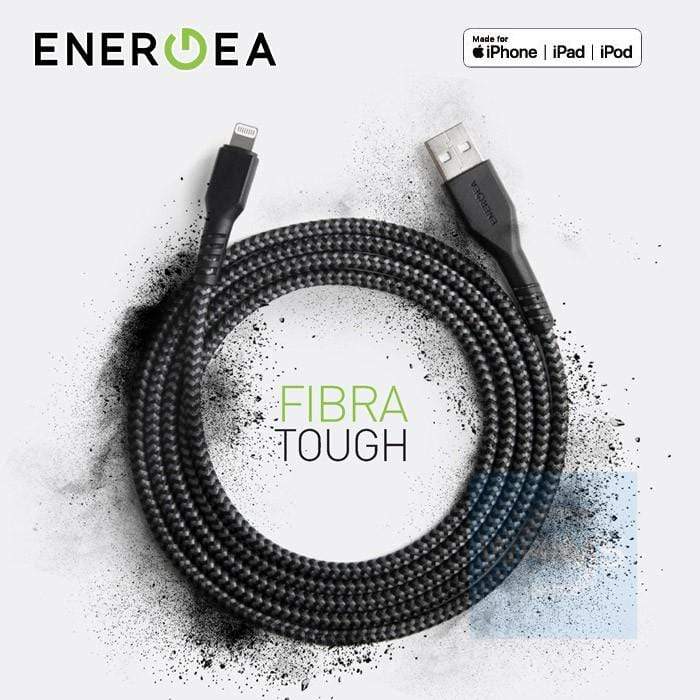 Energea PowerLine FibraTough USB-A to Lightning 1.5m - Black, Storage & Data Transfer Cables, ENERGEA, Telephone Market - telephone-market.com