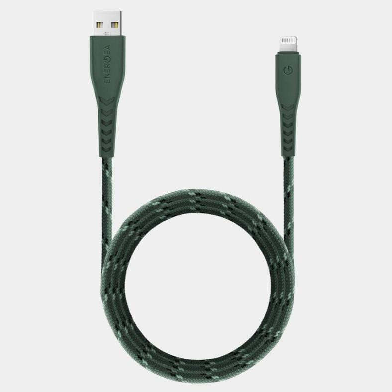 Energea PowerLine Nyloflex USB-A to Lightning 1.5m - Green, Storage & Data Transfer Cables, ENERGEA, Telephone Market - telephone-market.com