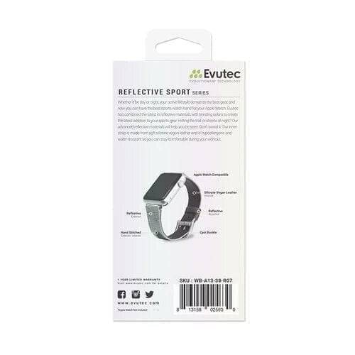 Evutec For Apple Watch 44/45mm Reflective Sport Brand - Starlight / Black, Apple Watch Strap, Evutec, Telephone Market - telephone-market.com