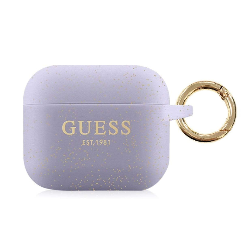 Guess For Airpods 3 Silicone Case - Glitter Purple, Headphone & Headset Accessories, Guess, Telephone Market - telephone-market.com