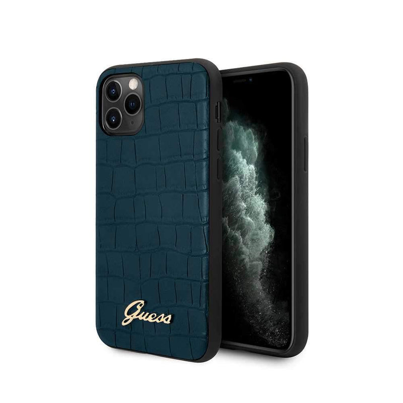 Guess For iPhone 11 Pro Croco Pattern Case - Blue - Telephone Market