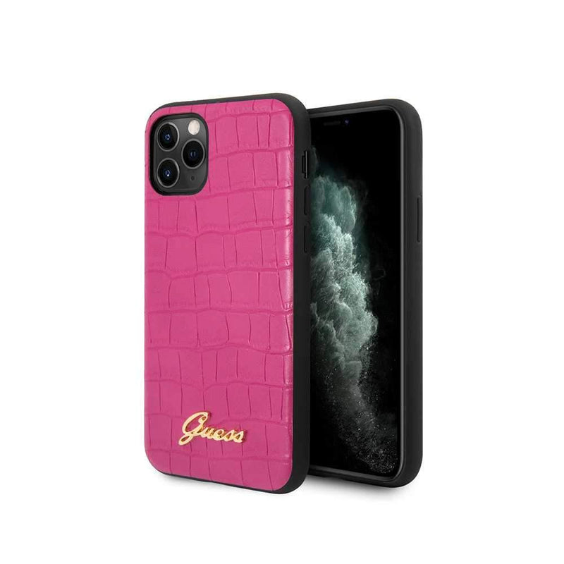 Guess For iPhone 11 Pro Croco Pattern Case - Pink - Telephone Market