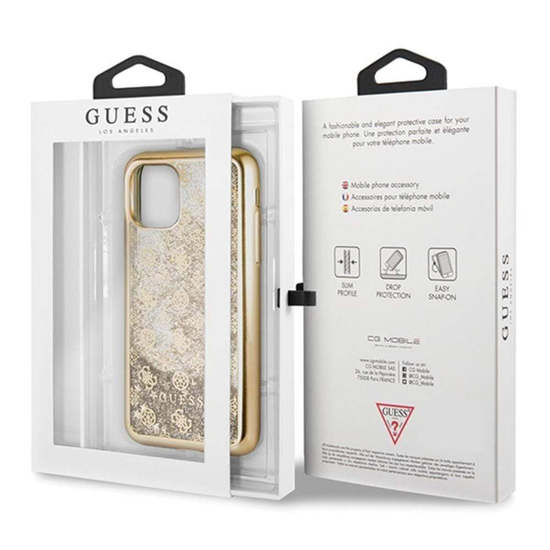 Guess For iPhone 11 Pro Liquid Glitter Case - Gold - Telephone Market