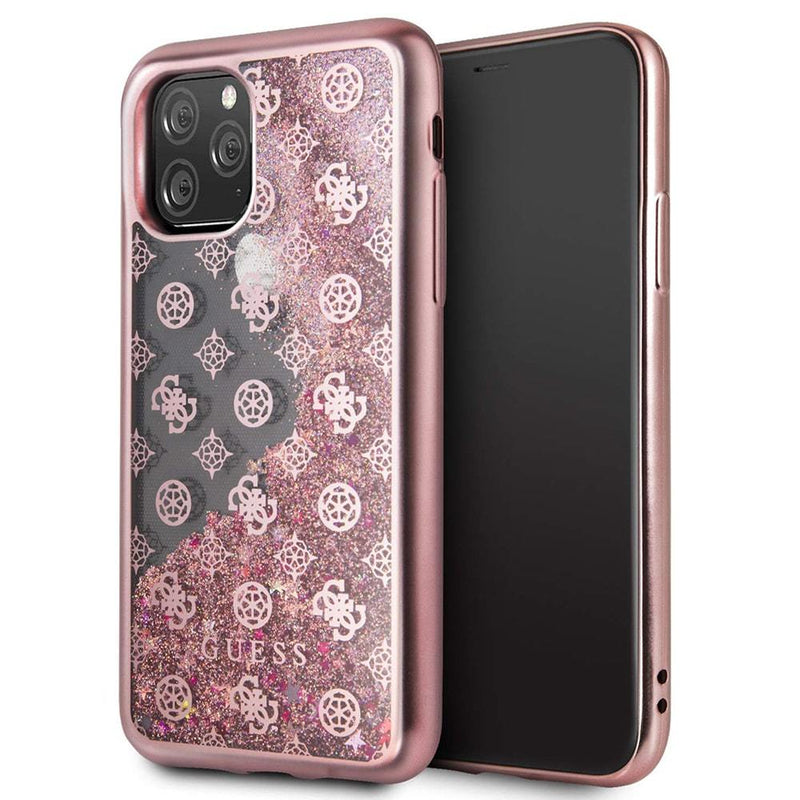 Guess For iPhone 11 Pro Liquid Glitter Case - Rose Gold - Telephone Market