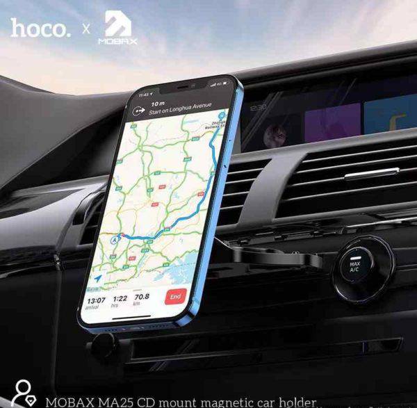 Hoco Car Holder Magnetic CD Slot - Black Red, Car Mobile Holder, HOCO, Telephone Market - telephone-market.com